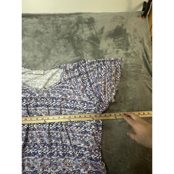 CW Classics Purple Geometric Print Flutter Sleeve Top Boho Style Women’s XL - Picture 4 of 5